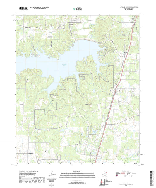 Pat Mayse Lake East Texas US Topo Map Image