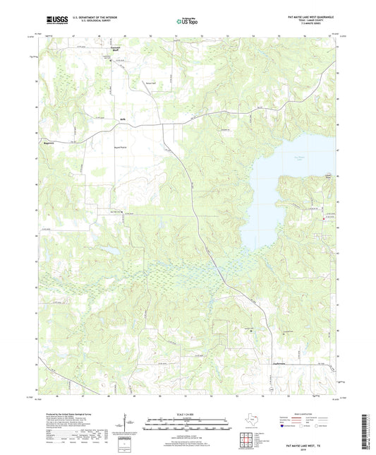 Pat Mayse Lake West Texas US Topo Map Image