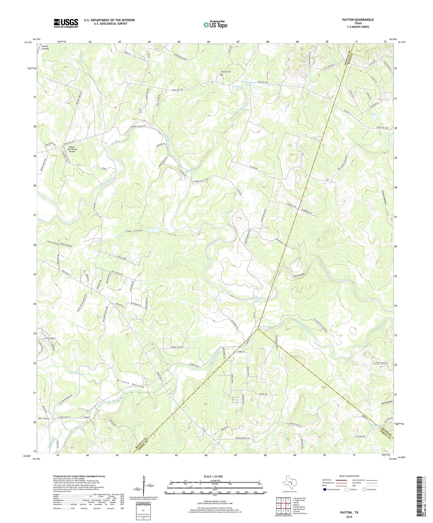 Payton Texas US Topo Map Image
