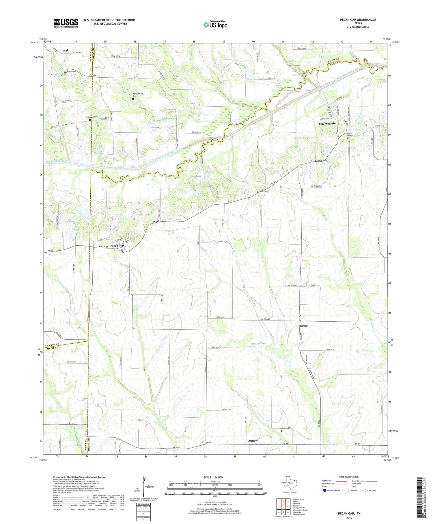 Pecan Gap Texas US Topo Map Image