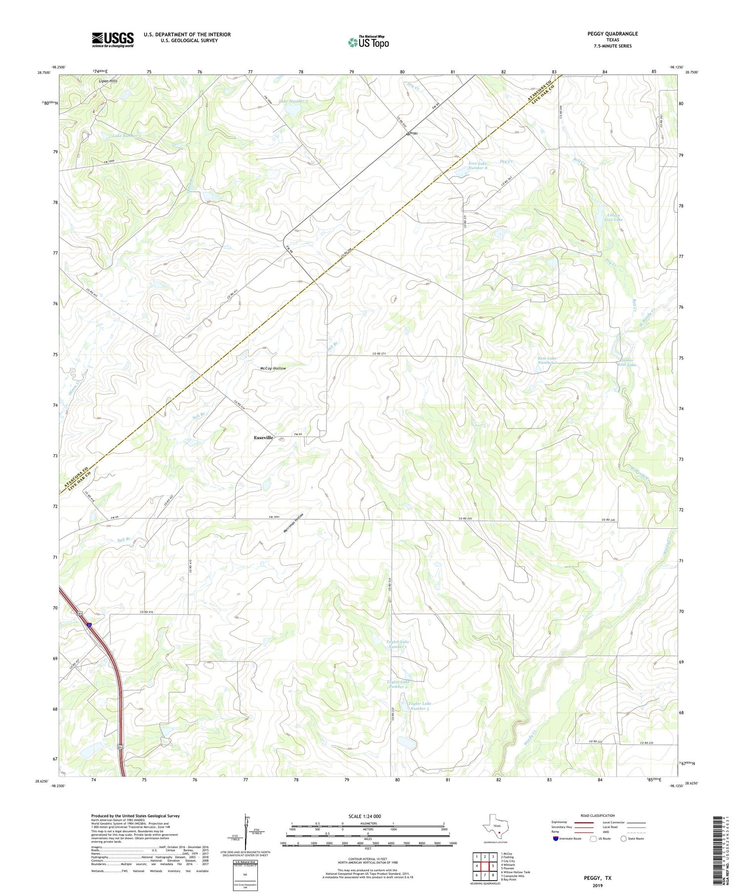 Peggy Texas US Topo Map Image