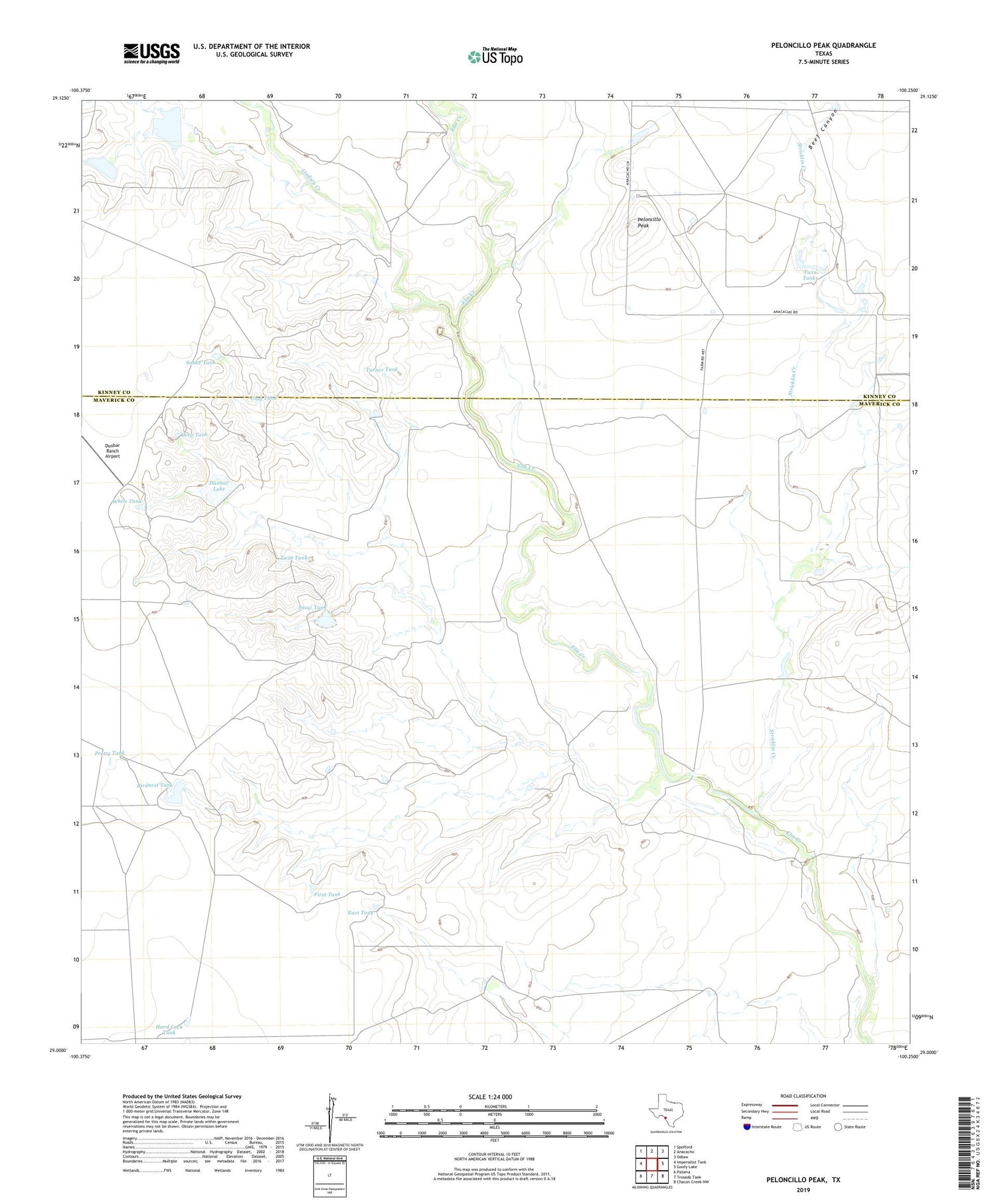 Peloncillo Peak Texas US Topo Map Image