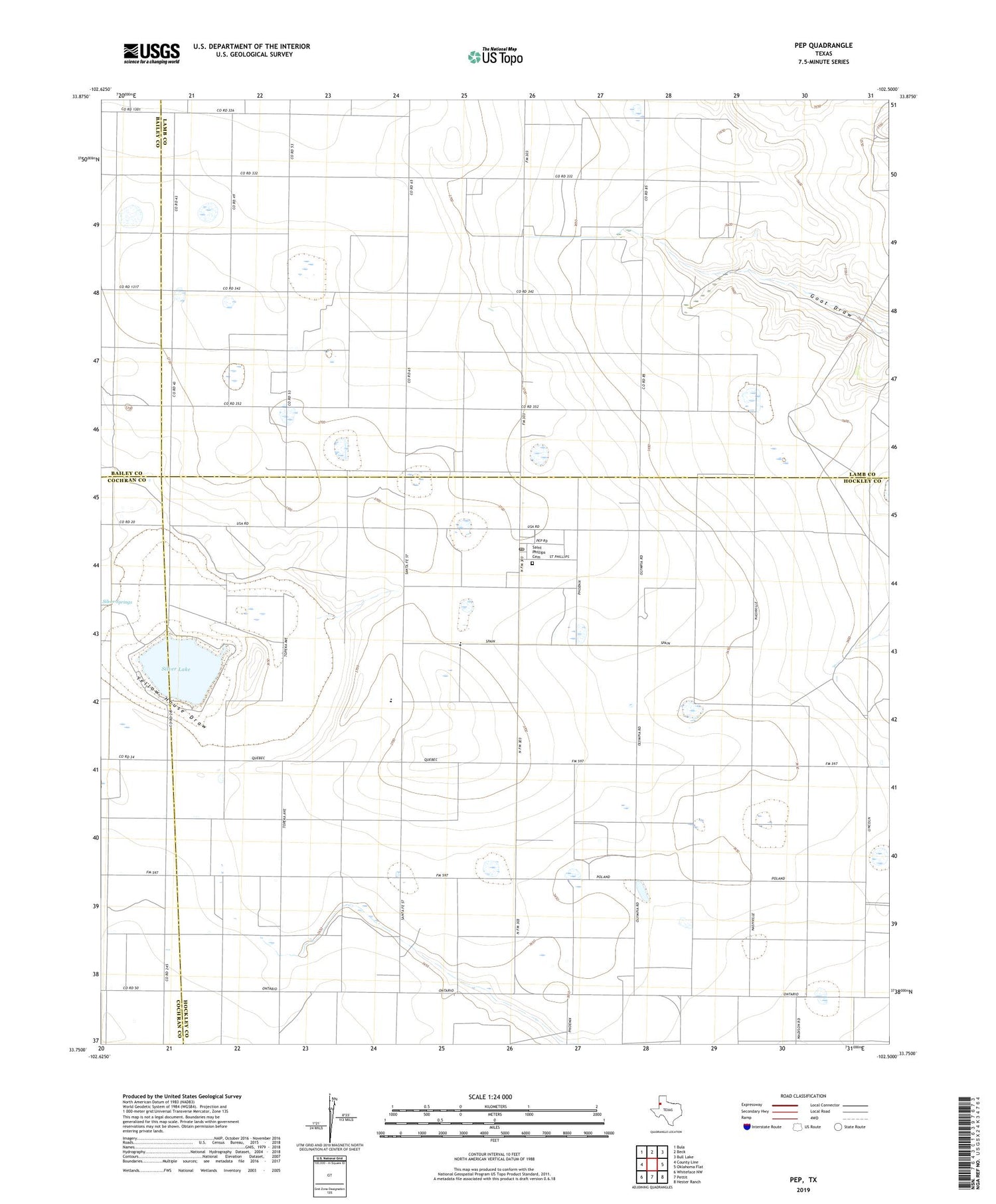 Pep Texas US Topo Map Image