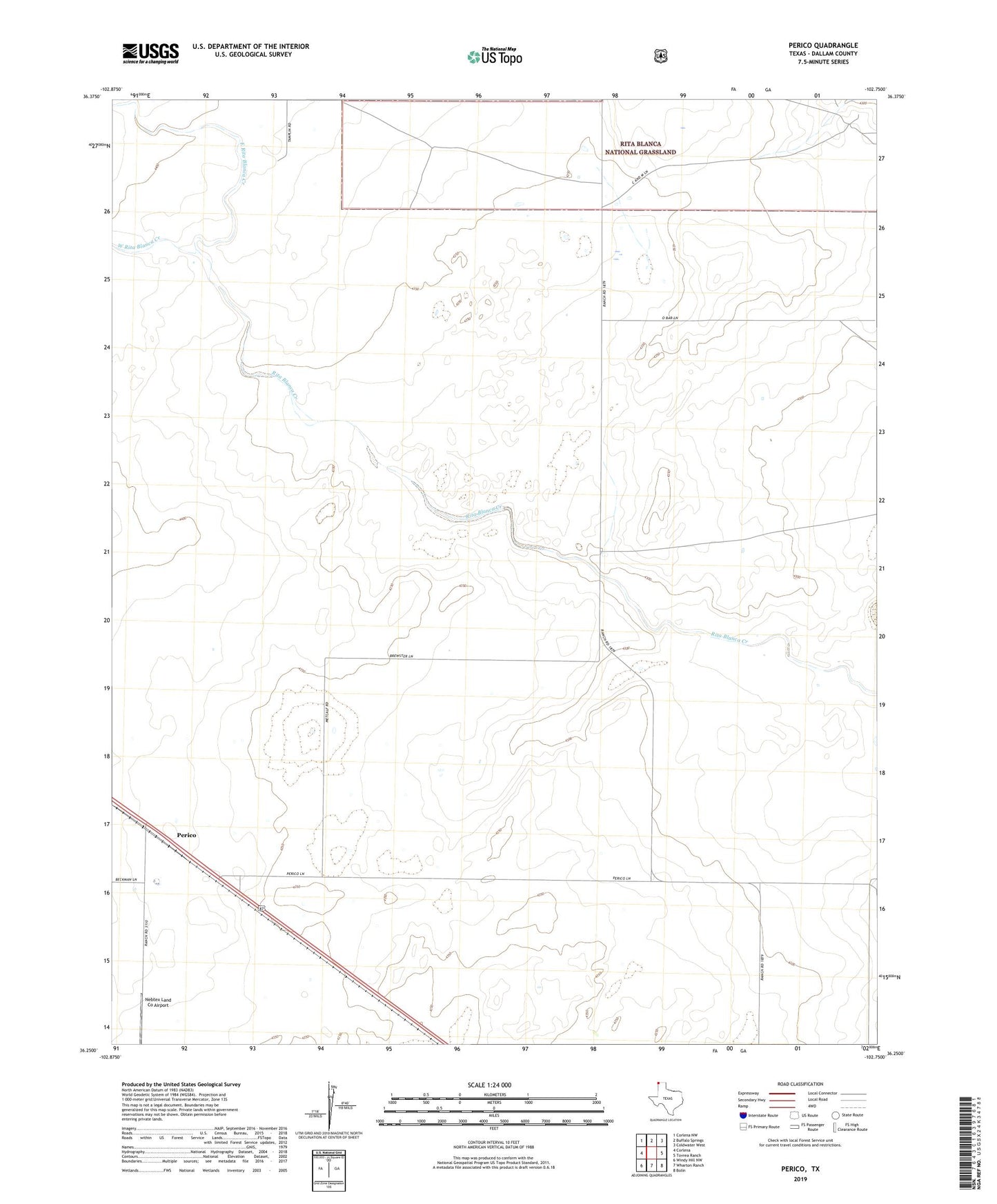 Perico Texas US Topo Map Image