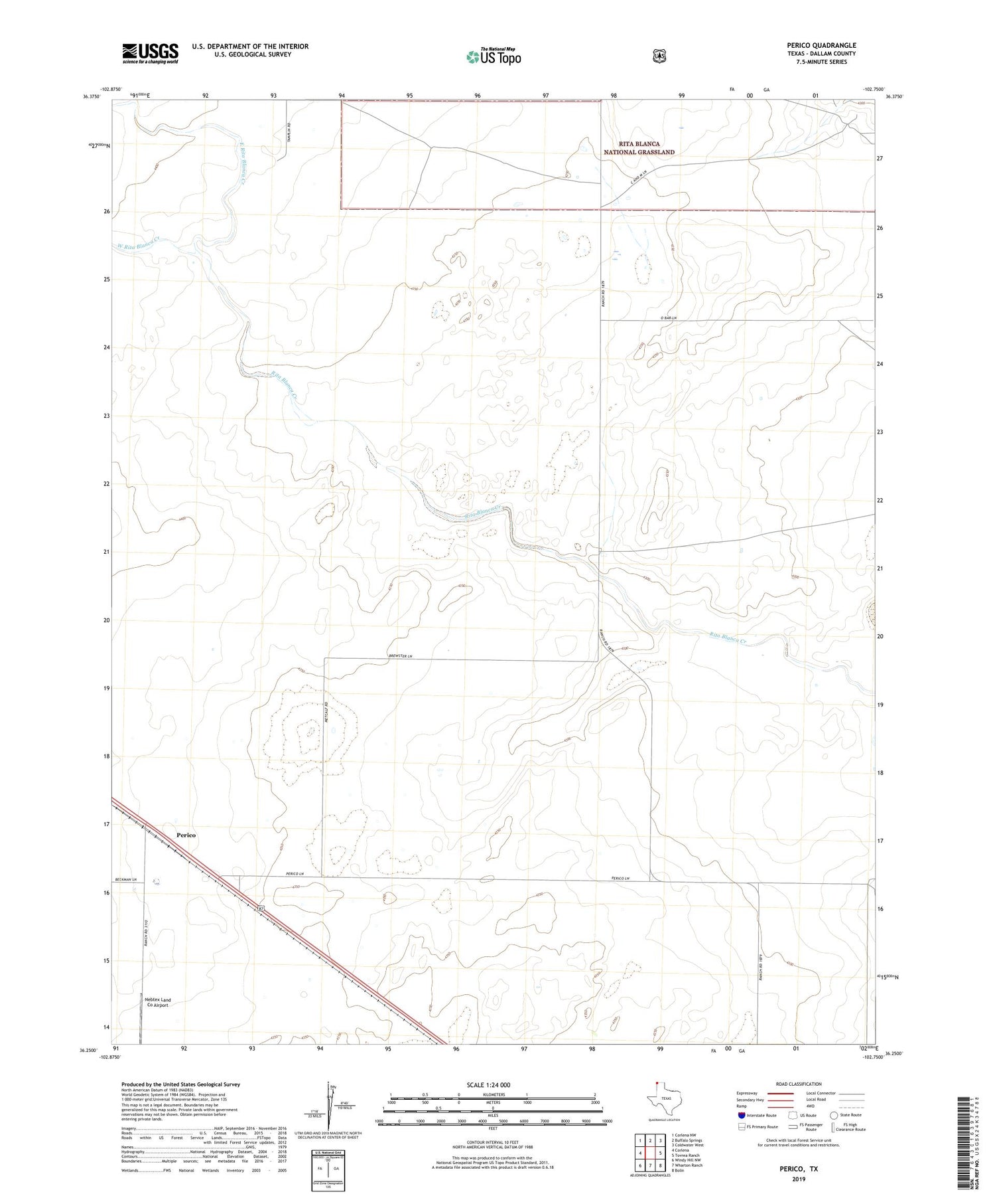 Perico Texas US Topo Map Image