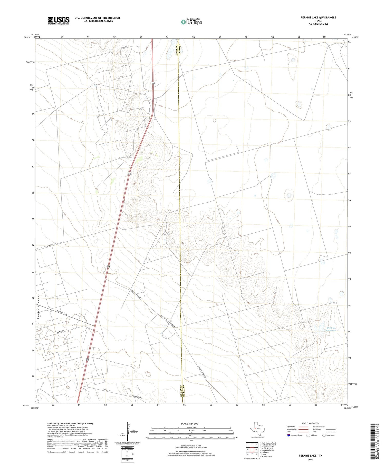 Perkins Lake Texas US Topo Map Image