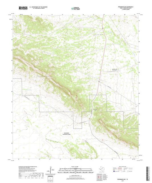 Persimmon Gap Texas US Topo Map Image