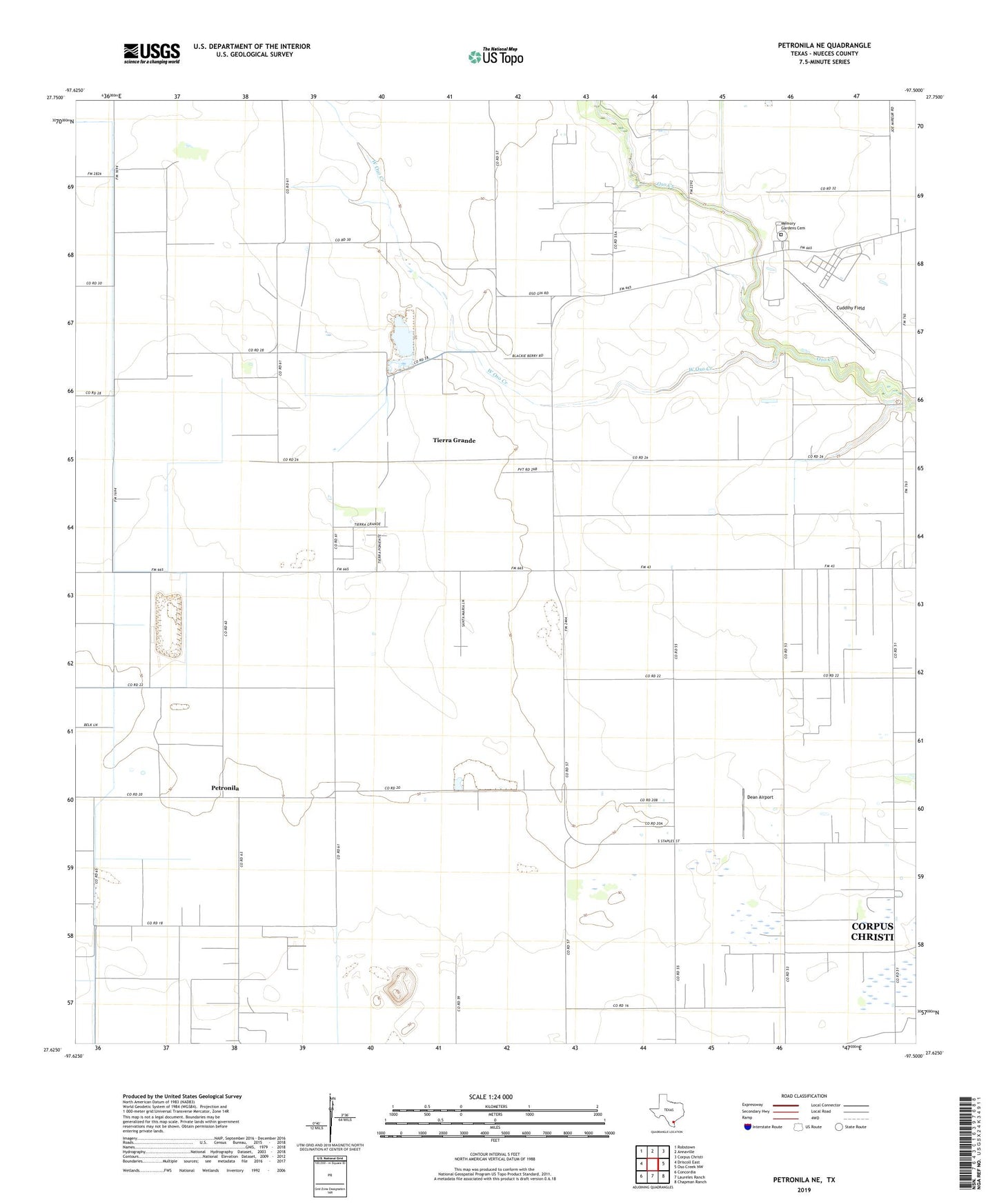 Petronila NE Texas US Topo Map Image