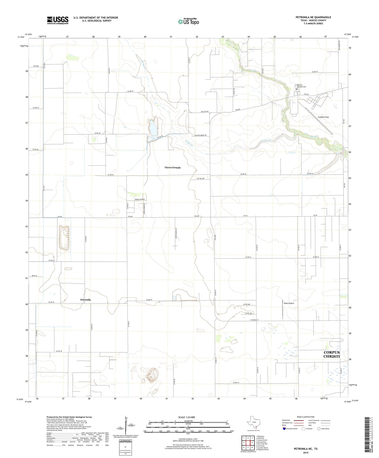Petronila NE Texas US Topo Map Image