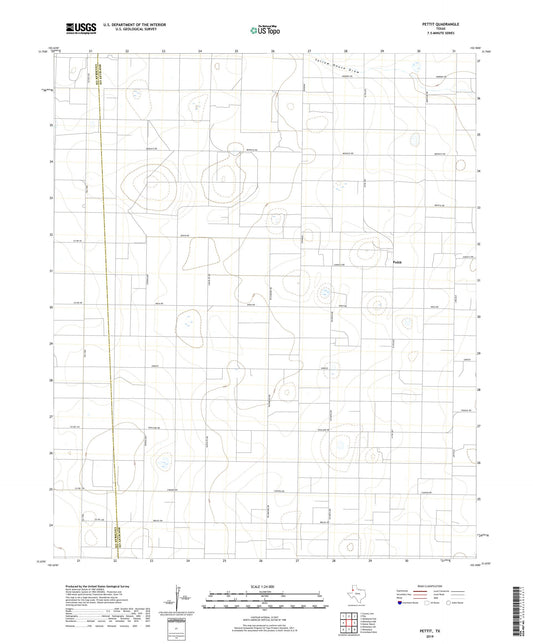 Pettit Texas US Topo Map Image