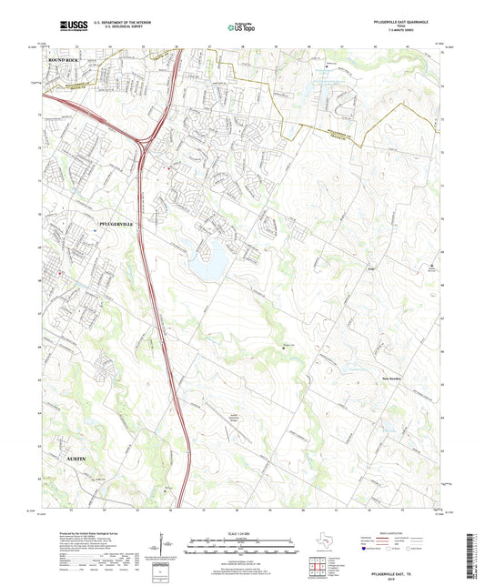 Pflugerville East Texas US Topo Map Image