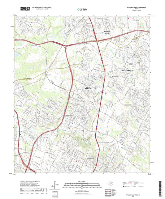 Pflugerville West Texas US Topo Map Image