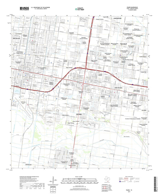 Pharr Texas US Topo Map Image