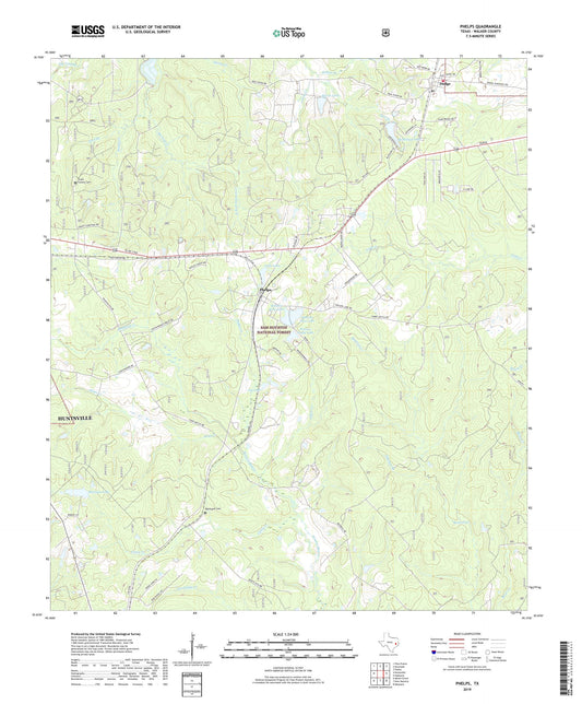 Phelps Texas US Topo Map Image