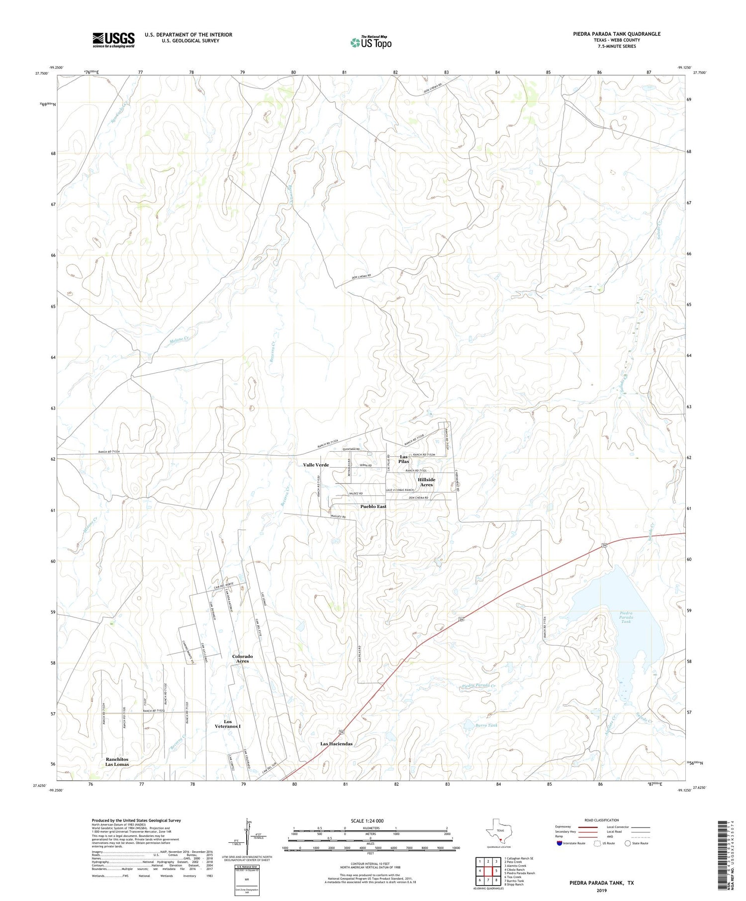 Piedra Parada Tank Texas US Topo Map Image