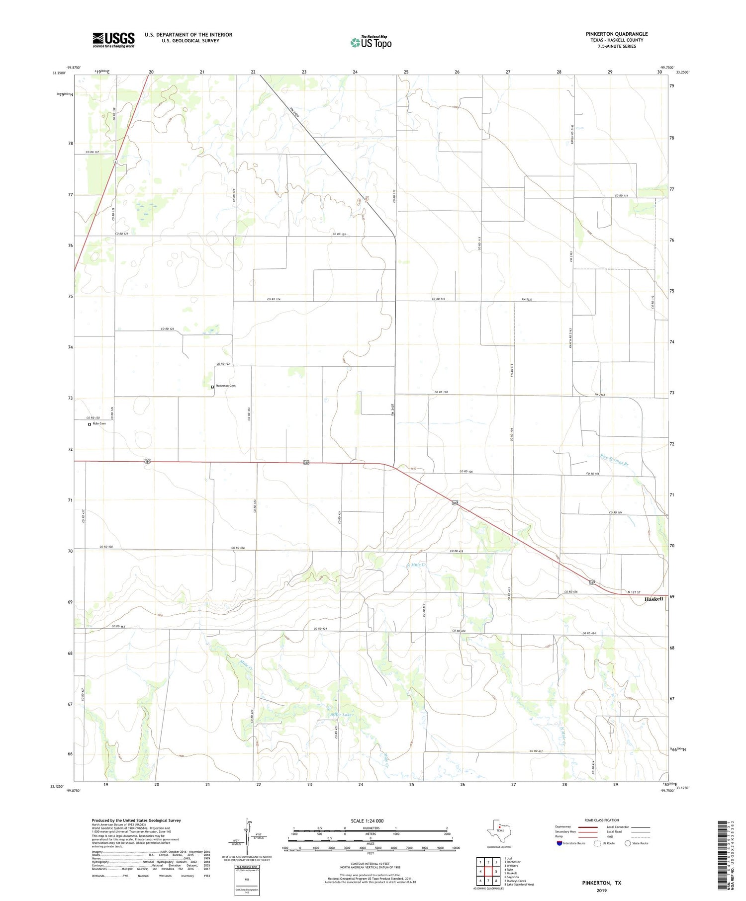 Pinkerton Texas US Topo Map Image