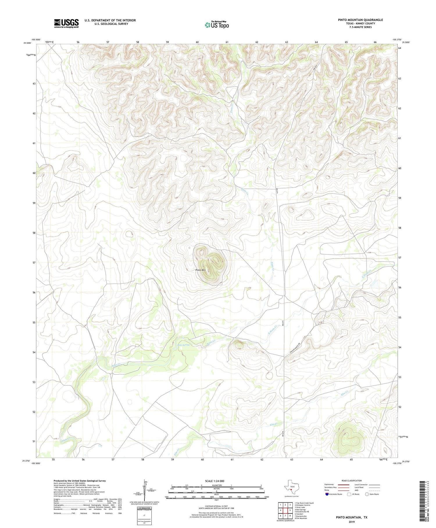 Pinto Mountain Texas US Topo Map Image