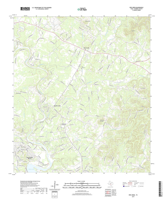 Pipe Creek Texas US Topo Map Image