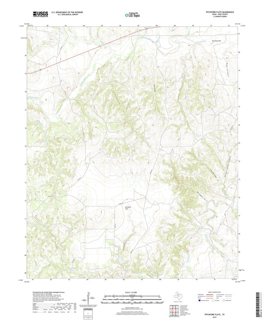 Pitchfork Flats Texas US Topo Map Image