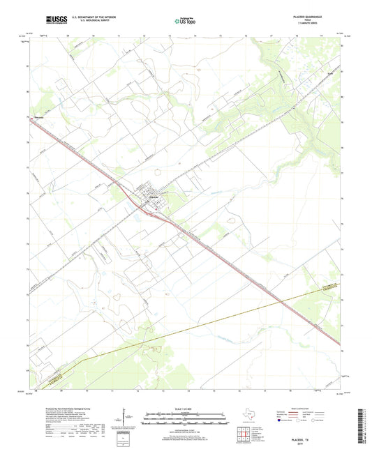 Placedo Texas US Topo Map Image