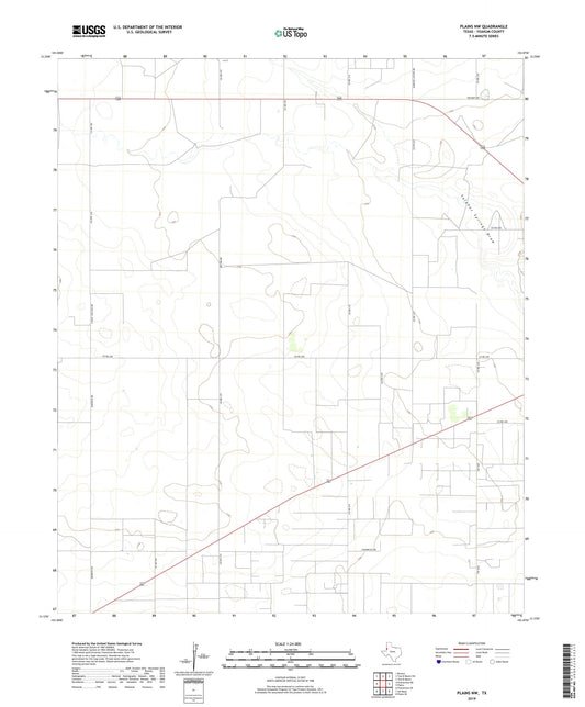 Plains NW Texas US Topo Map Image