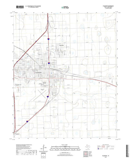 Plainview Texas US Topo Map Image
