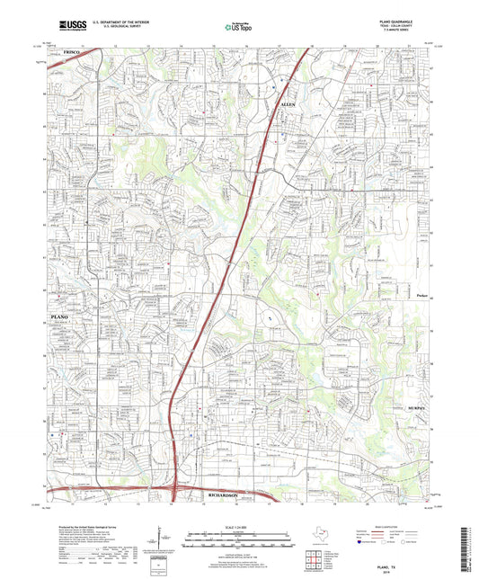 Plano Texas US Topo Map Image