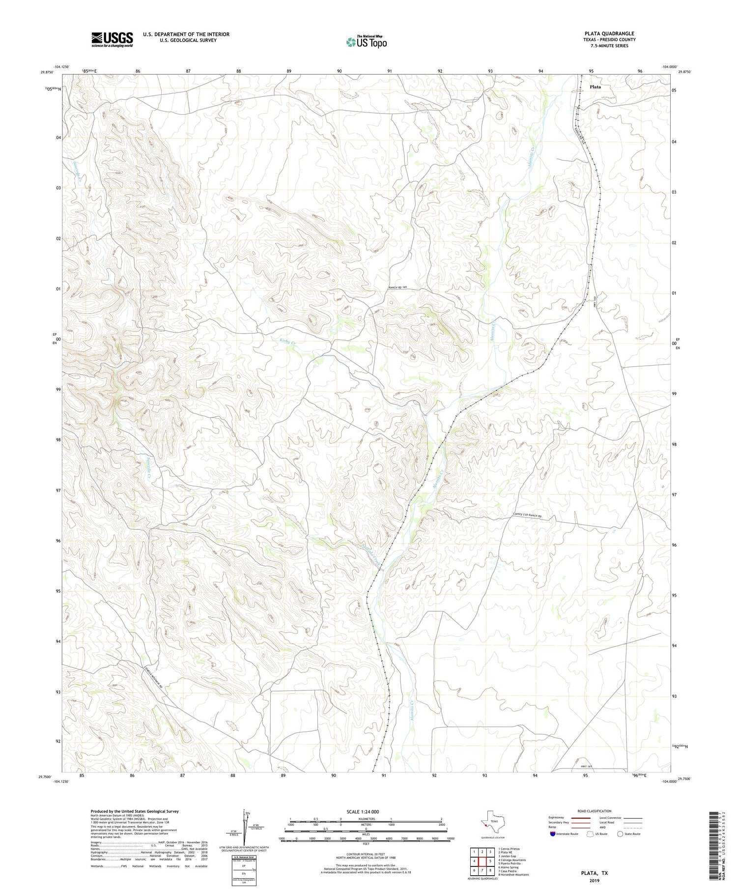 Plata Texas US Topo Map Image