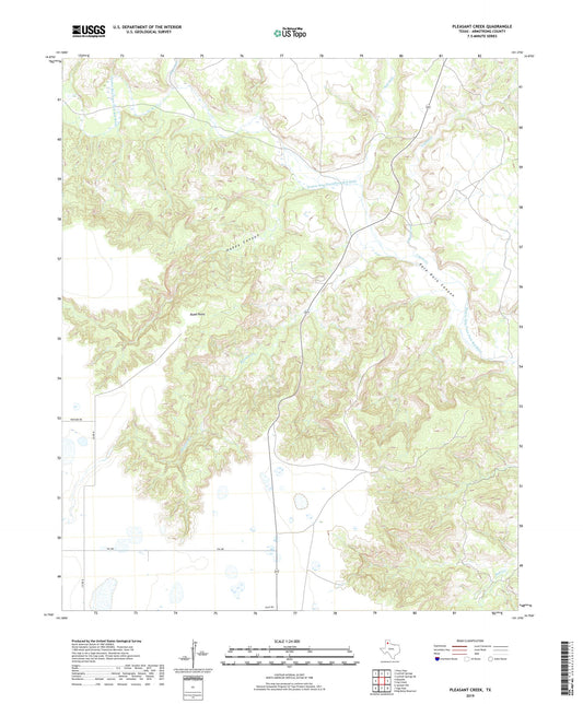 Pleasant Creek Texas US Topo Map Image