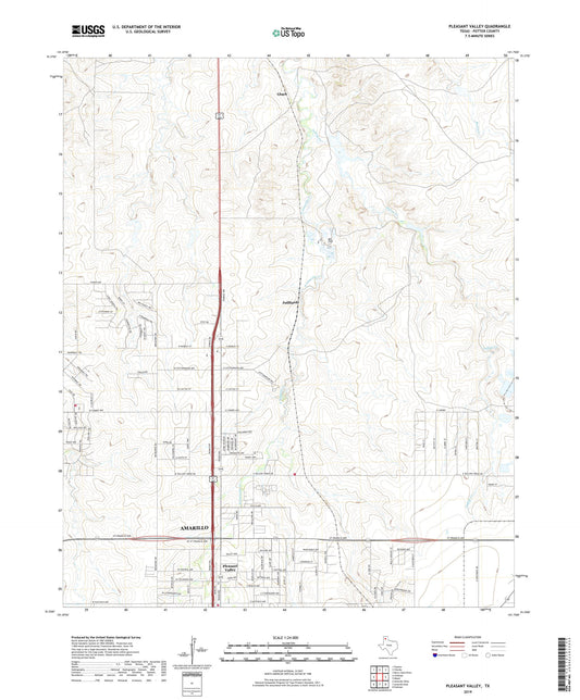 Pleasant Valley Texas US Topo Map Image
