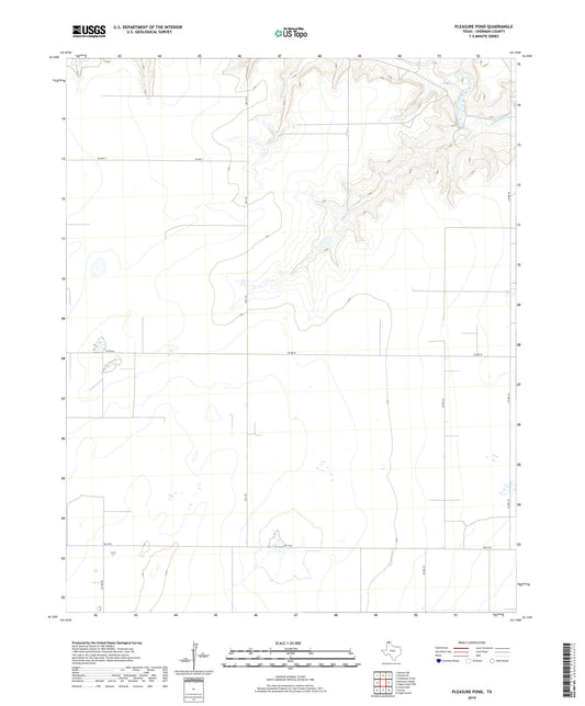 Pleasure Pond Texas US Topo Map Image