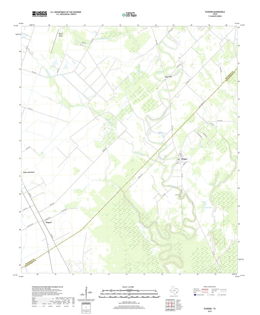 Pledger Texas US Topo Map Image