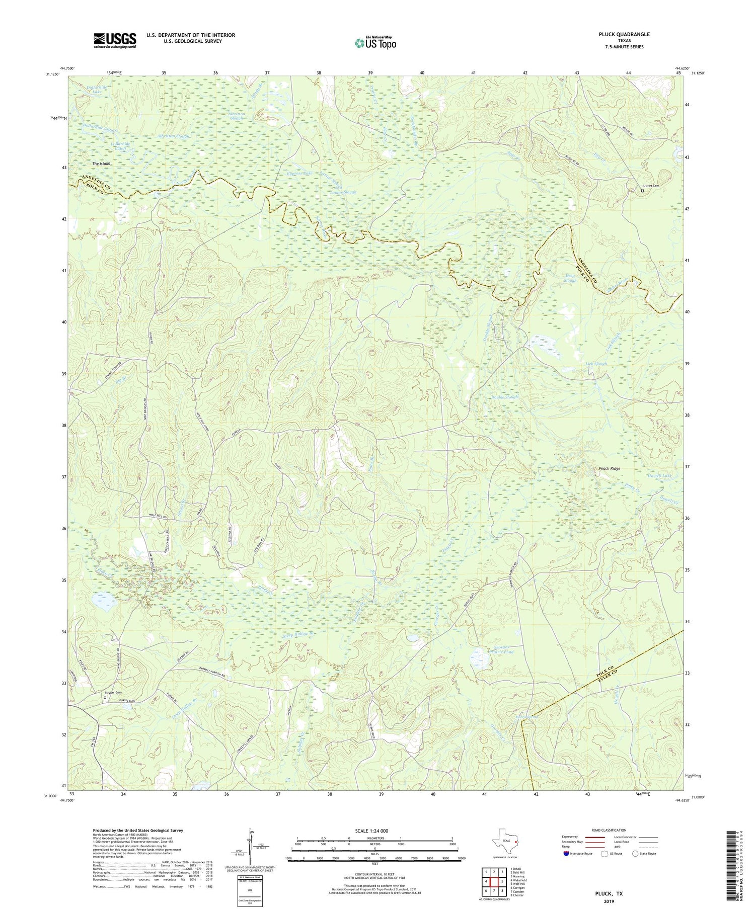 Pluck Texas US Topo Map Image