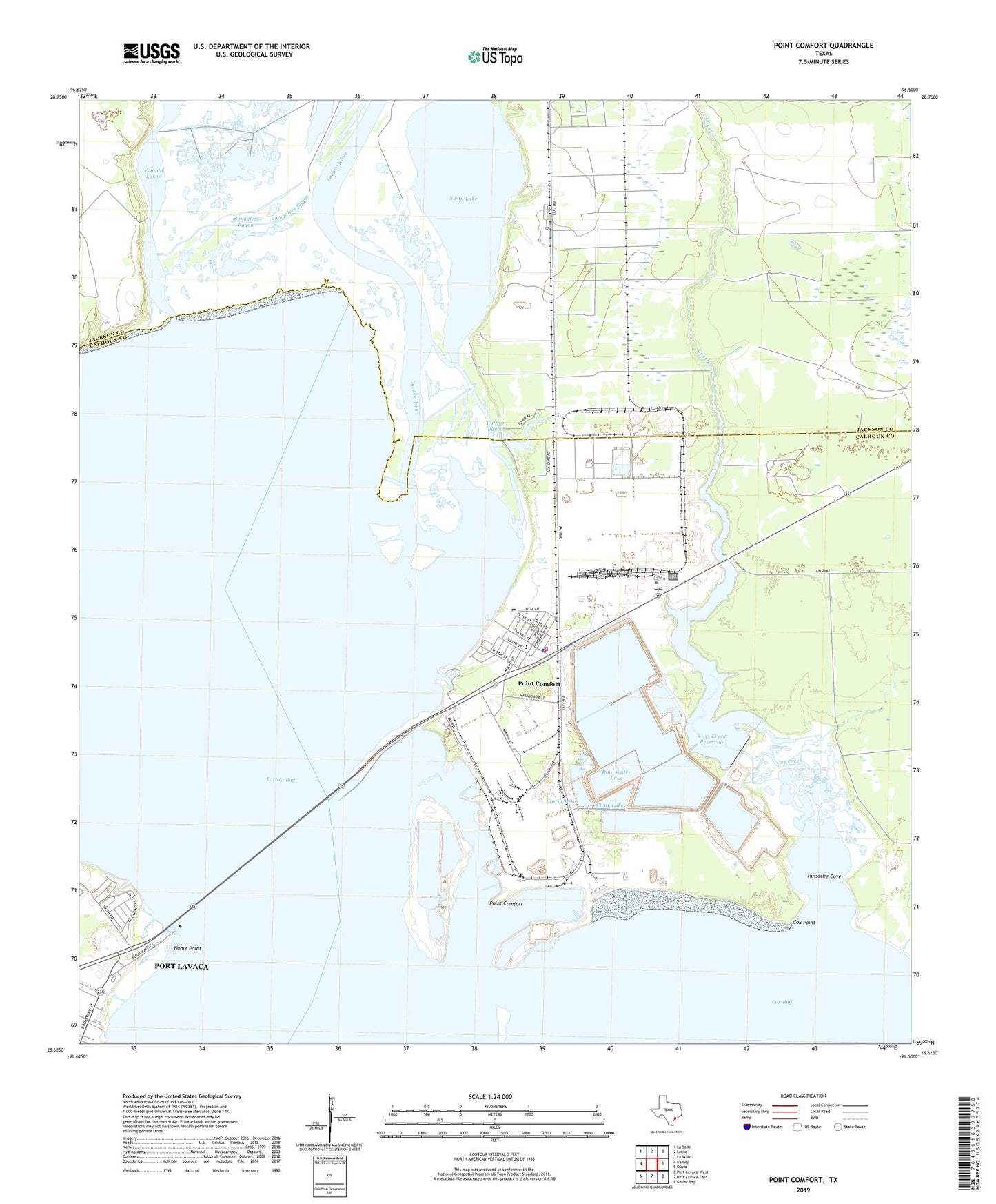 Point Comfort Texas US Topo Map Image