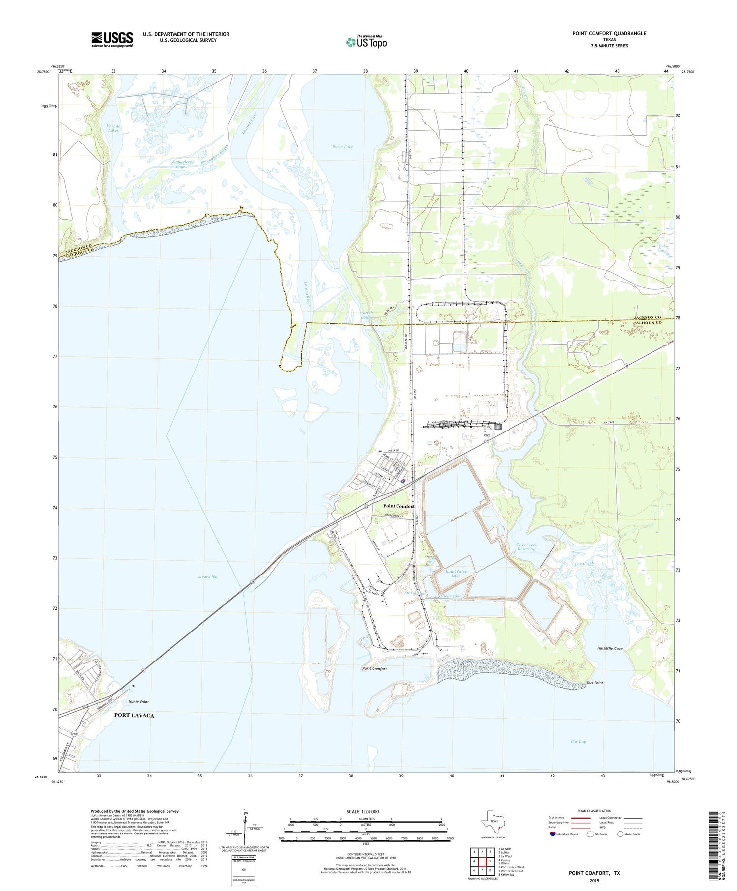 Point Comfort Texas US Topo Map Image