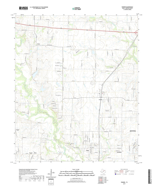 Ponder Texas US Topo Map Image