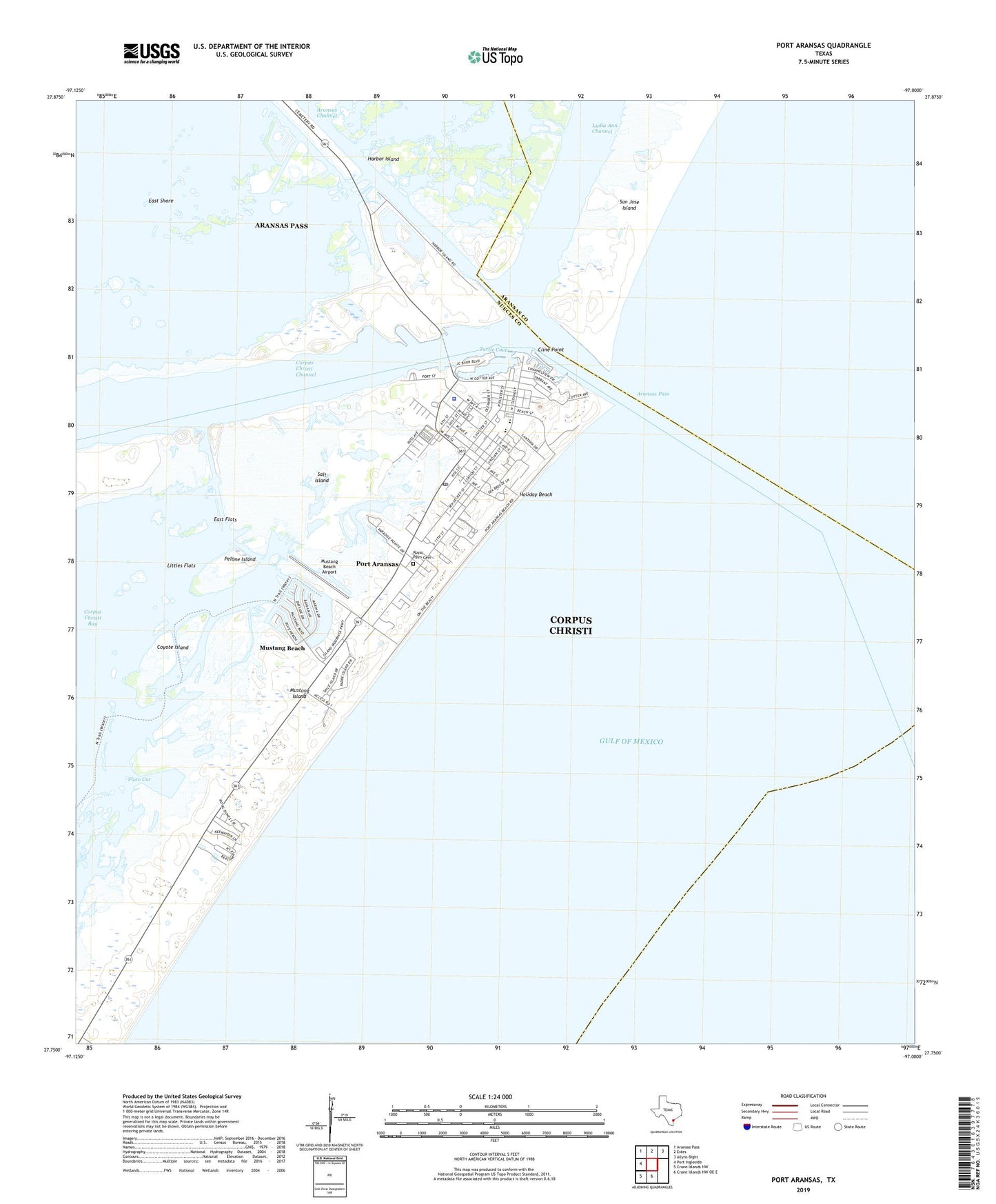 Port Aransas Texas US Topo Map Image