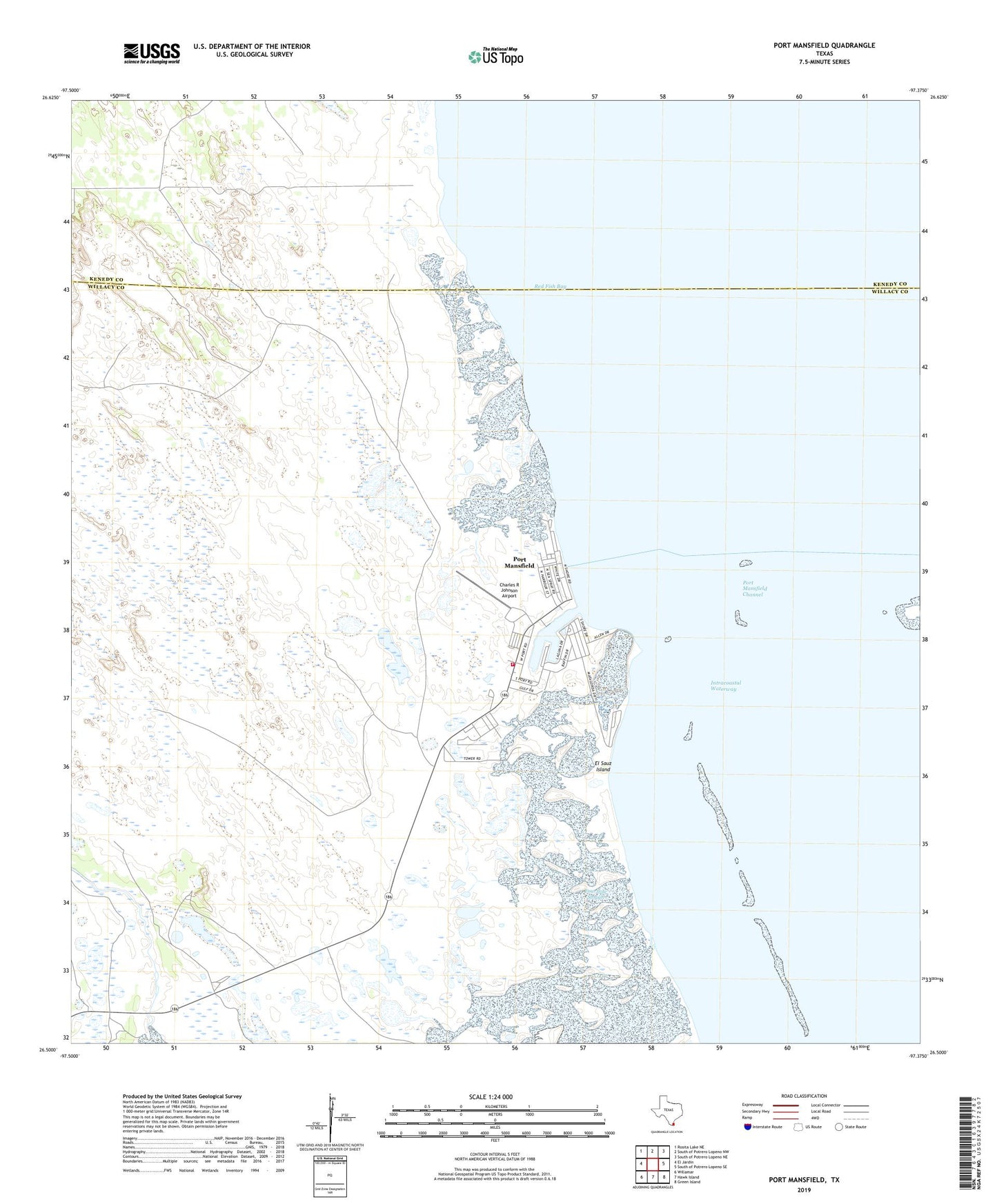 Port Mansfield Texas US Topo Map Image