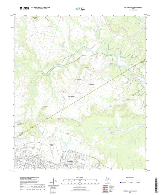 Post Oak Mountain Texas US Topo Map Image