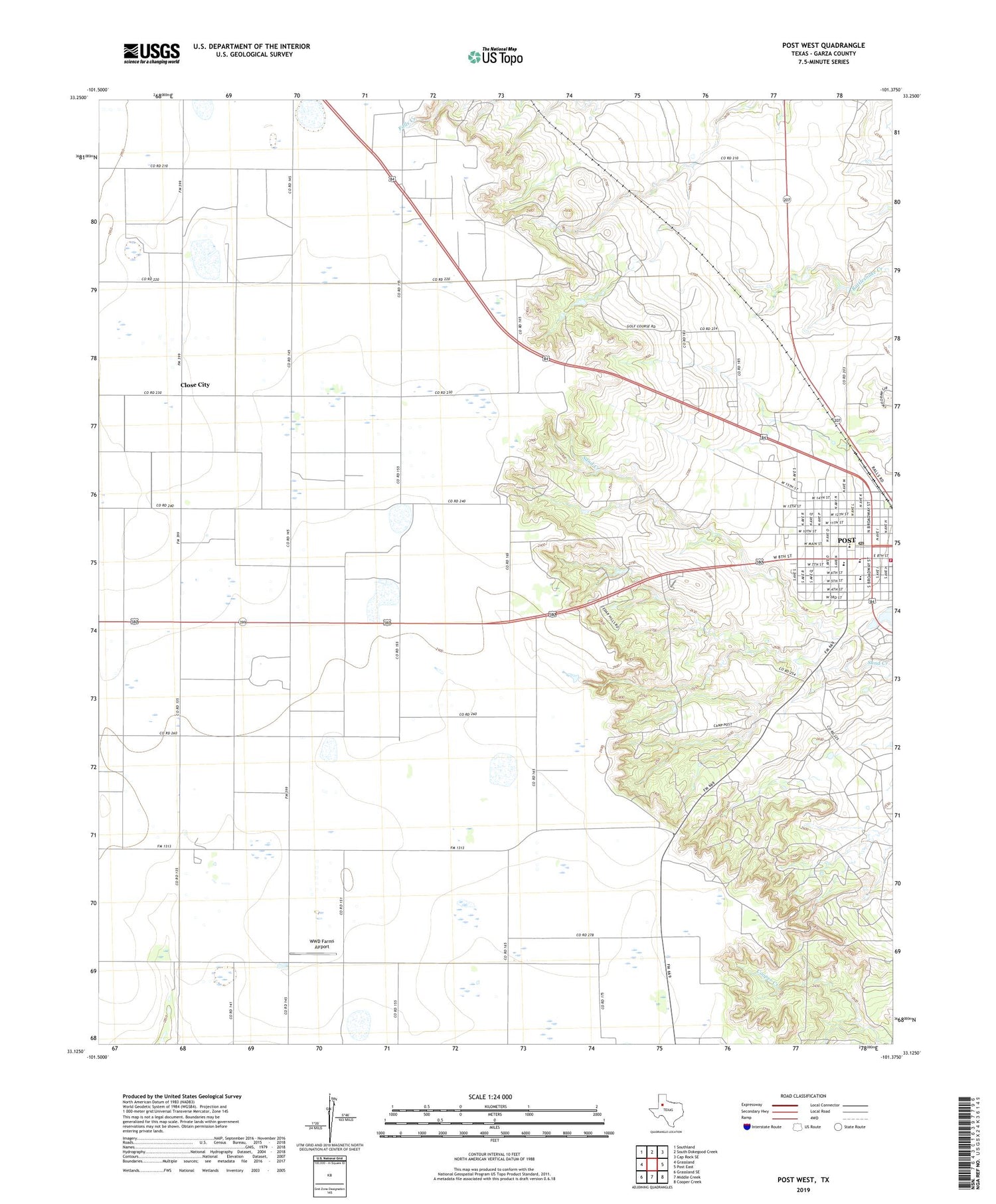 Post West Texas US Topo Map Image