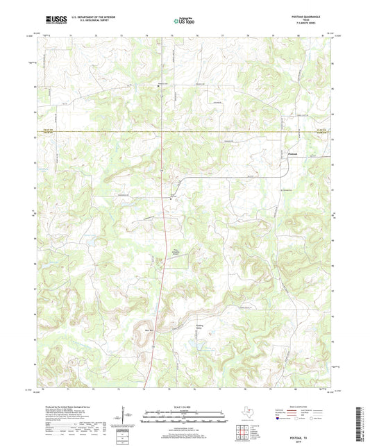Postoak Texas US Topo Map Image
