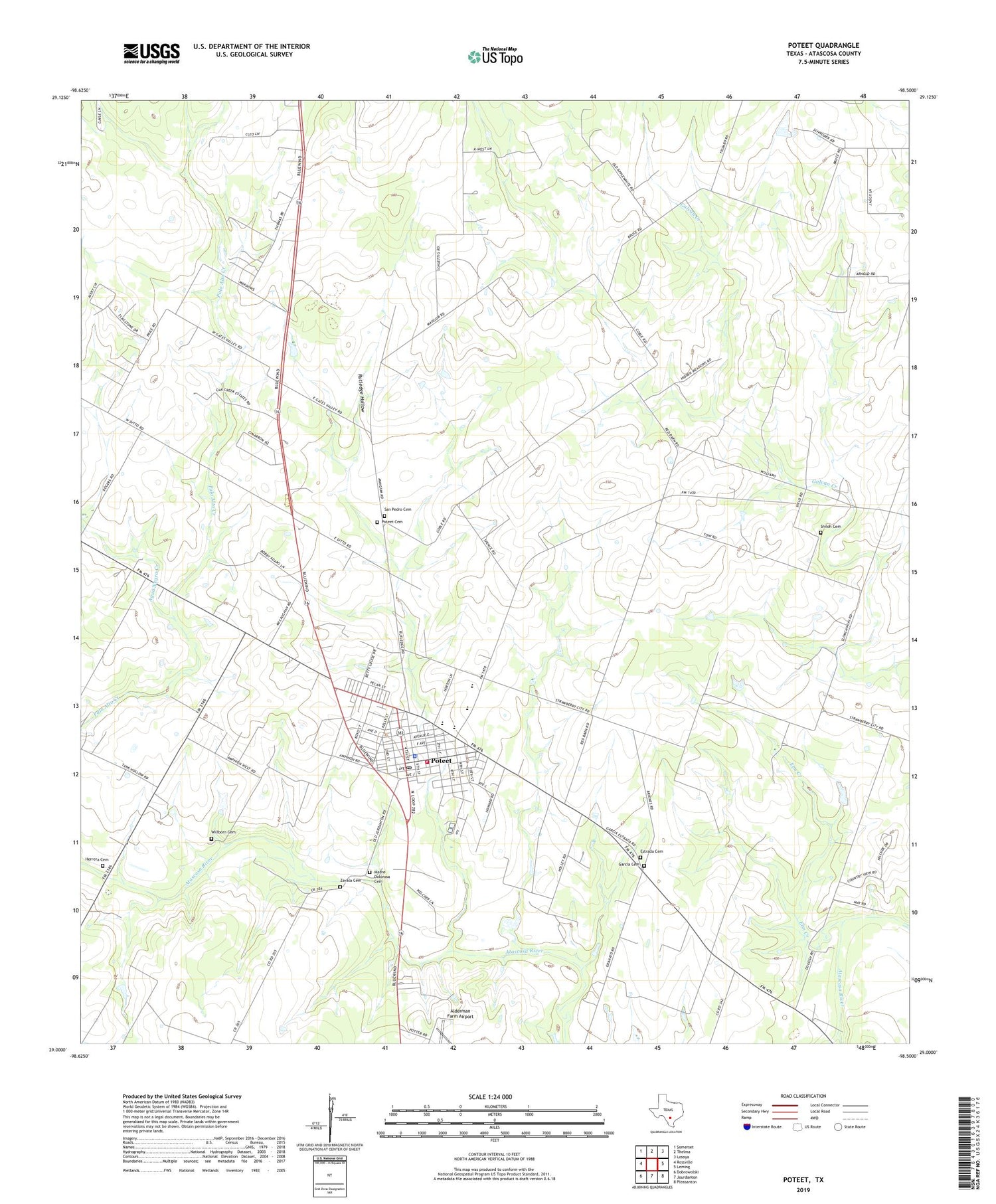Poteet Texas US Topo Map Image
