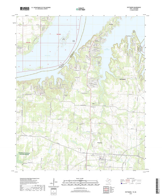 Pottsboro Texas US Topo Map Image
