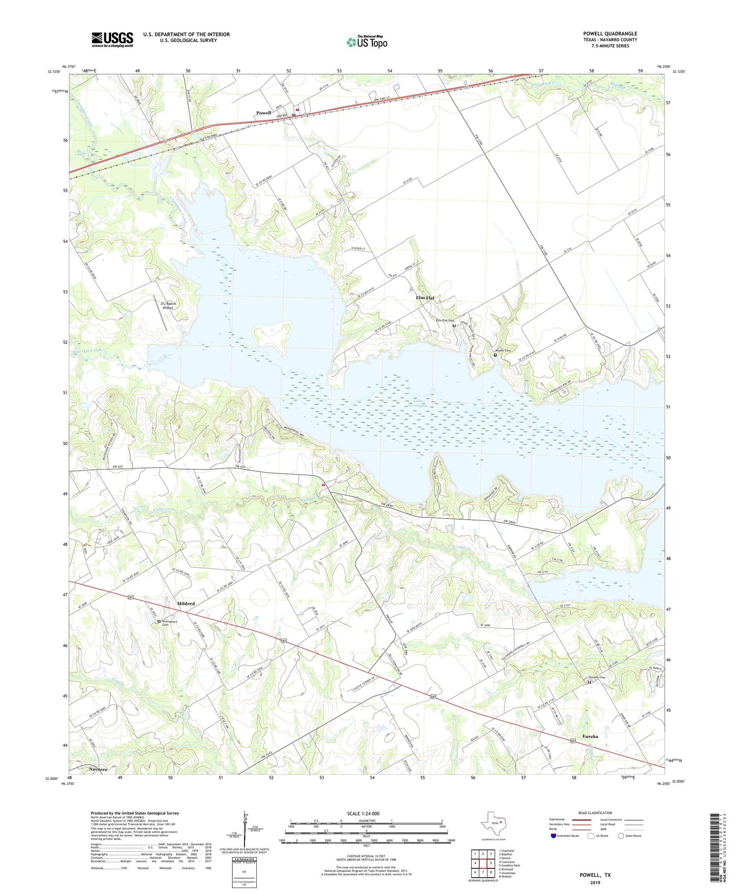 Powell Texas US Topo Map Image