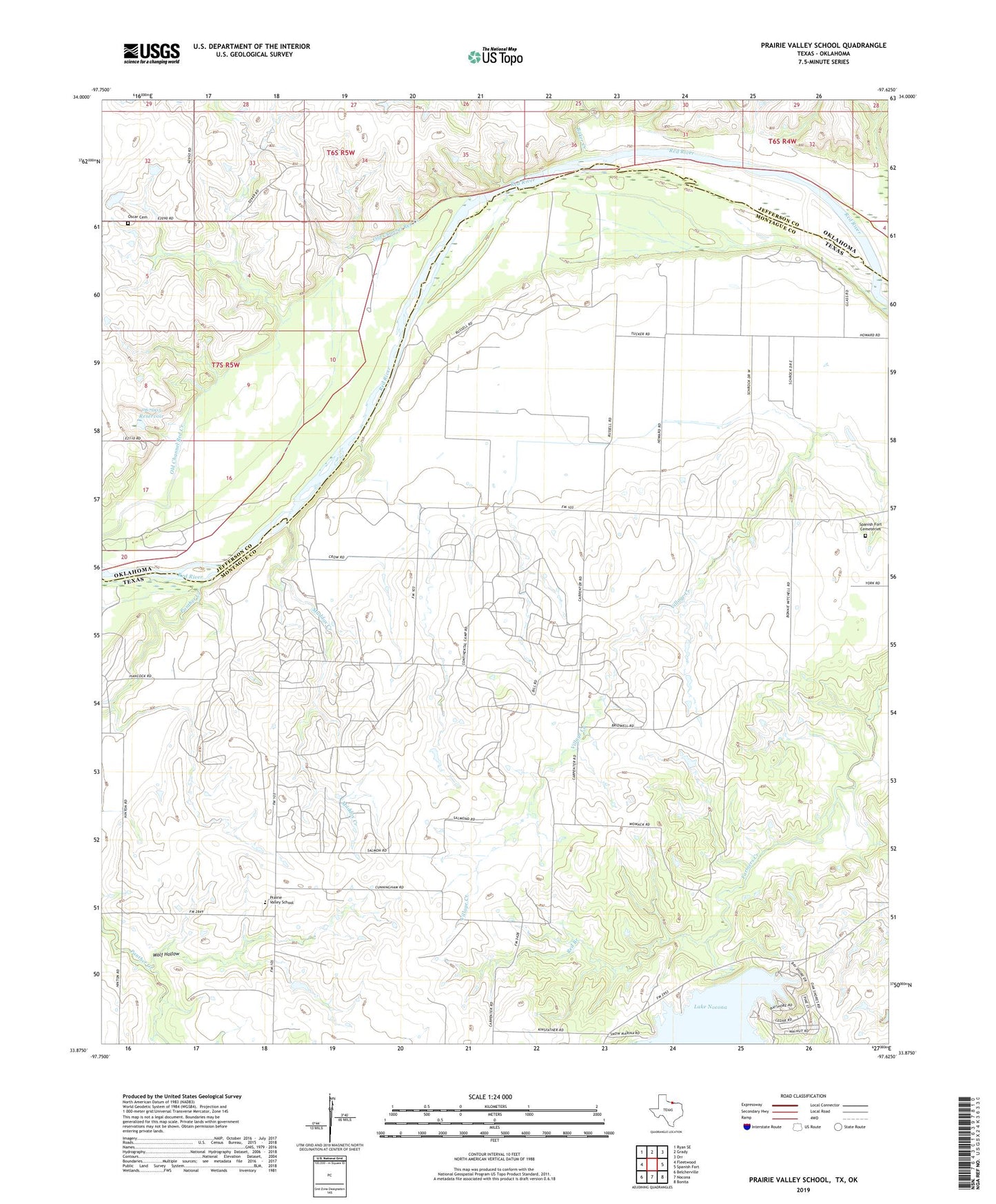 Prairie Valley School Texas US Topo Map Image