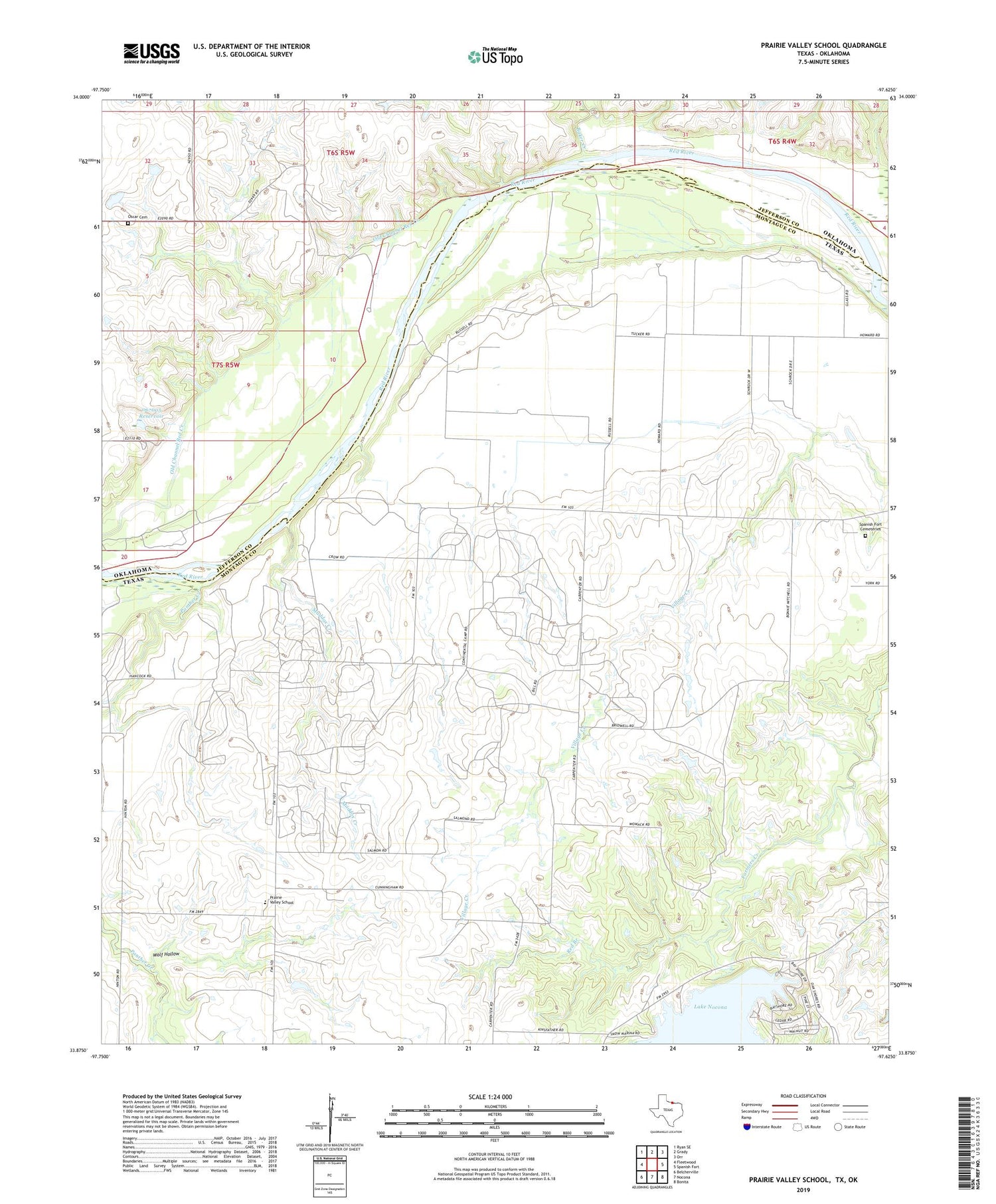 Prairie Valley School Texas US Topo Map Image