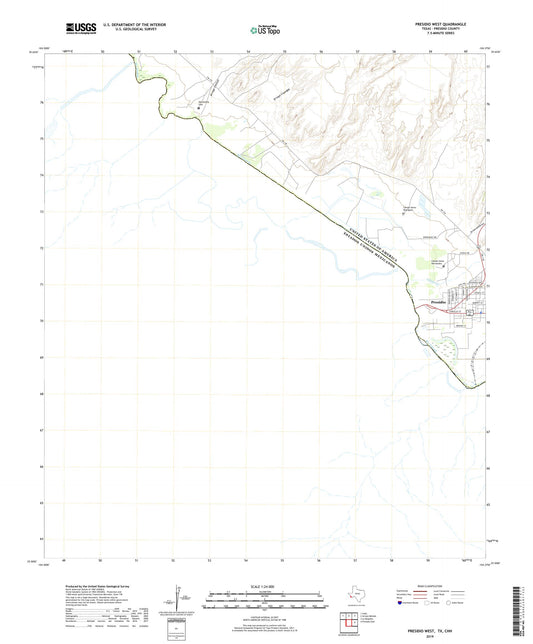 Presidio West Texas US Topo Map Image