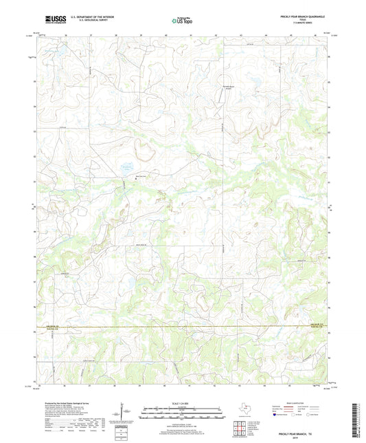 Prickly Pear Branch Texas US Topo Map Image