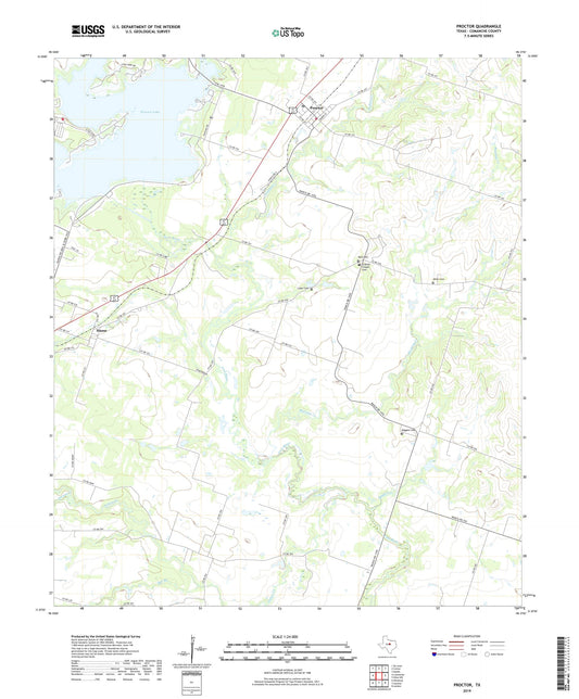 Proctor Texas US Topo Map Image