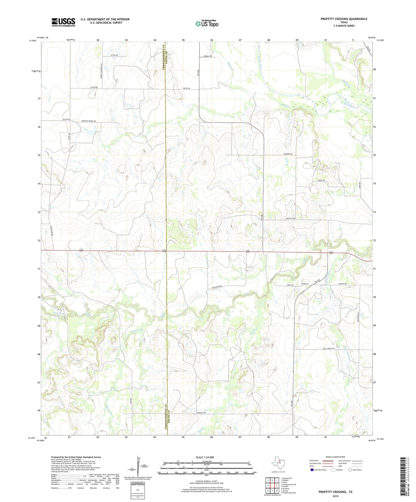 Proffitt Crossing Texas US Topo Map Image